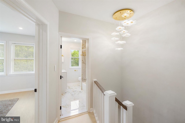 4618 Arabia Ave, Baltimore, MD 21214 - hallway with an upstairs landing and recessed lighting