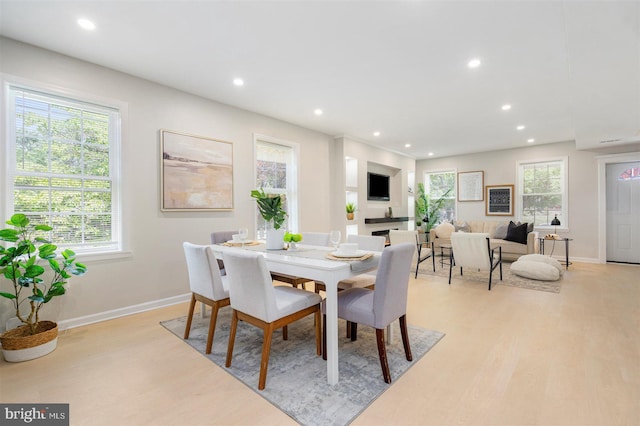 4618 Arabia Ave, Baltimore, MD 21214 - dining area with light wood finished floors and recessed lighting