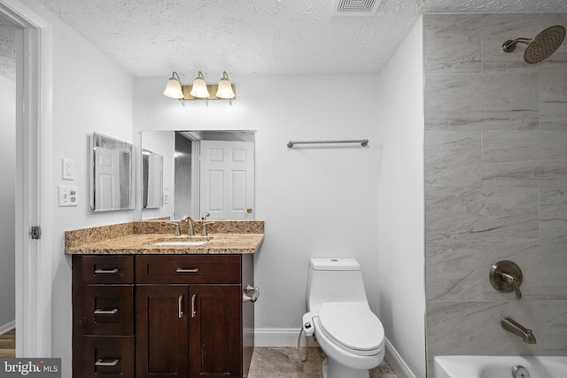 1632 Barnstead Dr, Reston, VA 20194 - bathroom featuring vanity, a textured ceiling, and tub / shower combination