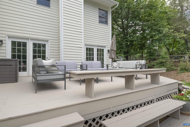 325 Heron Ln, Charlottesville, VA 22903 - wooden deck with an outdoor hangout area