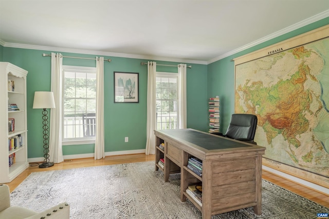 325 Heron Ln, Charlottesville, VA 22903 - office featuring wood finished floors and crown molding