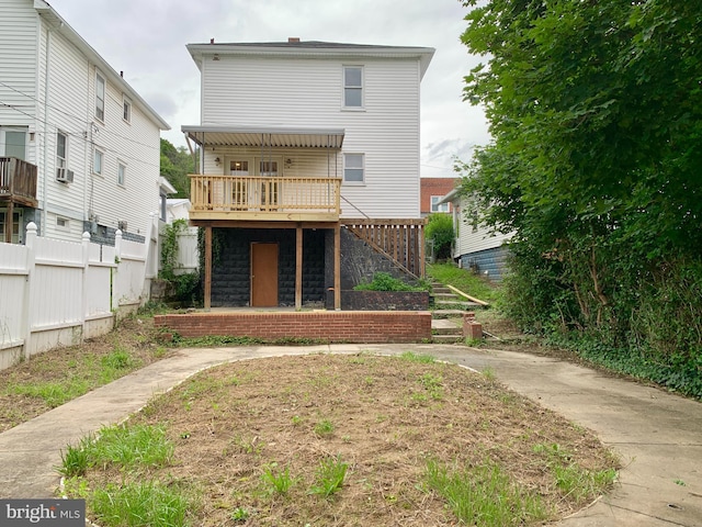 840 Columbia Ave, Cumberland, MD 21502 - rear view of property featuring stairway and a wooden deck