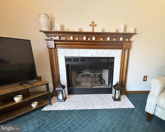 33 High Meadows Dr, Mullica Hill, NJ 08062 - detailed view of carpet floors and a high end fireplace