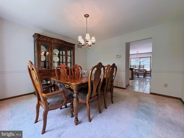 33 High Meadows Dr, Mullica Hill, NJ 08062 - dining room with a chandelier and light carpet