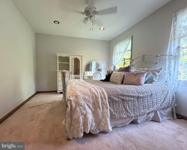33 High Meadows Dr, Mullica Hill, NJ 08062 - bedroom with light colored carpet and ceiling fan