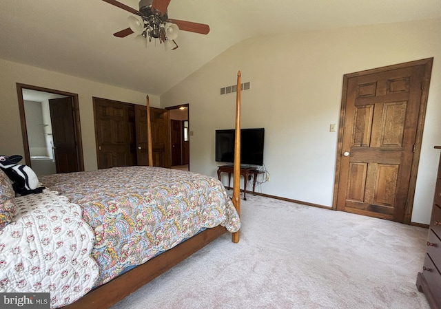 33 High Meadows Dr, Mullica Hill, NJ 08062 - bedroom with lofted ceiling, carpet floors, and a ceiling fan