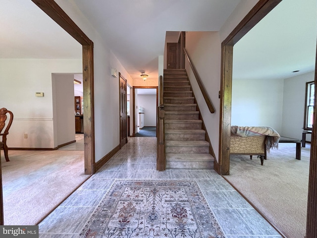 33 High Meadows Dr, Mullica Hill, NJ 08062 - stairway featuring carpet floors and baseboards