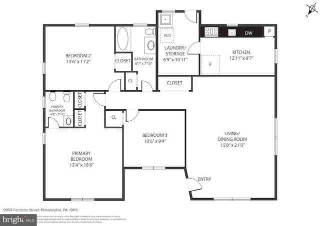 9959 Ferndale St, Philadelphia, PA 19115 - view of floor plan / room layout