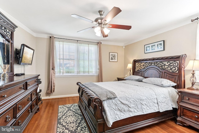 9959 Ferndale St, Philadelphia, PA 19115 - bedroom with wood finished floors, ornamental molding, and ceiling fan