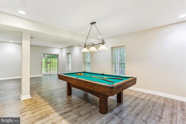 9409 Emory Grove Rd, Gaithersburg, MD 20877 - rec room featuring wood finished floors, pool table, and recessed lighting