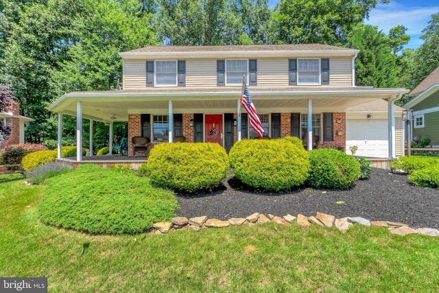 238 Winding Way Rd, Stratford, NJ 08084 - view of front of property featuring a porch, brick siding, and a front lawn
