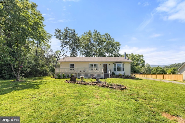 381 Youngs Dr, Front Royal, VA 22630 - back of property featuring a wooden deck