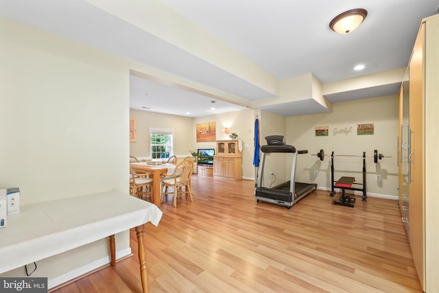 2 Evans Ln, Ruther Glen, VA 22546 - workout room with light wood-style flooring and recessed lighting