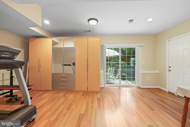 2 Evans Ln, Ruther Glen, VA 22546 - workout room featuring light wood finished floors and recessed lighting