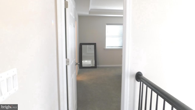 12507 Olivine Ct, Hagerstown, MD 21740 - hall with carpet floors and an upstairs landing