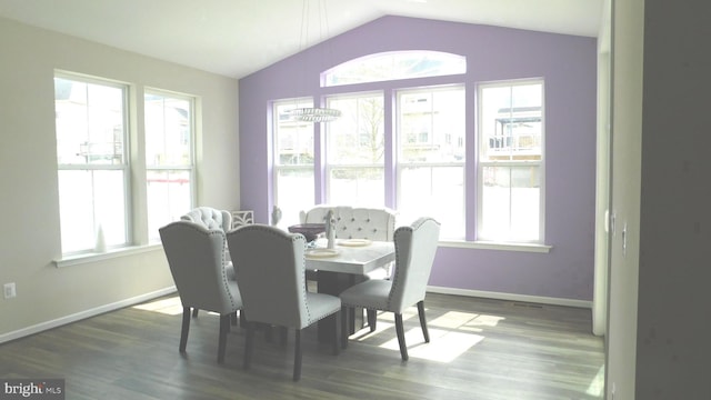 12507 Olivine Ct, Hagerstown, MD 21740 - dining area featuring lofted ceiling, wood finished floors, and plenty of natural light
