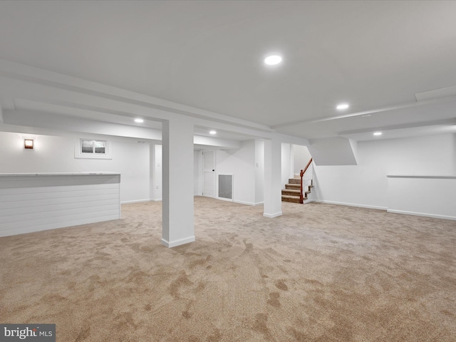1020 Wyomissing Blvd, Wyomissing, PA 19610 - finished basement featuring carpet, recessed lighting, and stairway