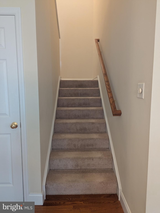 43 Helene Ct, Hamburg, PA 19526 - stairway featuring baseboards and wood finished floors