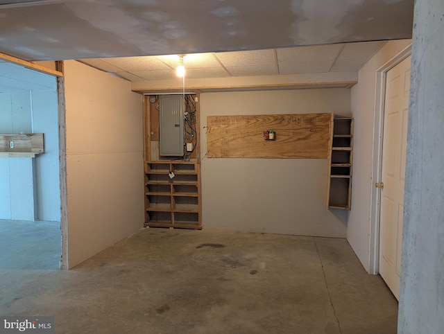 43 Helene Ct, Hamburg, PA 19526 - below grade area featuring electric panel and a paneled ceiling