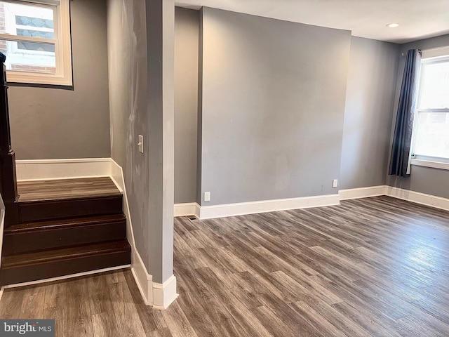 607 N Broom St, Wilmington, DE 19805 - stairs with wood finished floors and recessed lighting