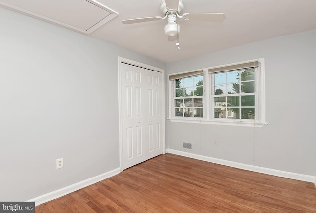 15 Constance Dr, Hamilton, NJ 08620 - unfurnished bedroom with wood finished floors, a closet, and ceiling fan