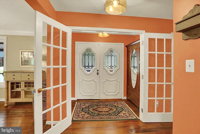 615 Beinhower Rd, Etters, PA 17319 - entryway with french doors, hardwood / wood-style flooring, and ornamental molding