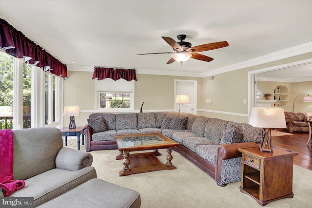 615 Beinhower Rd, Etters, PA 17319 - living area featuring ceiling fan and ornamental molding