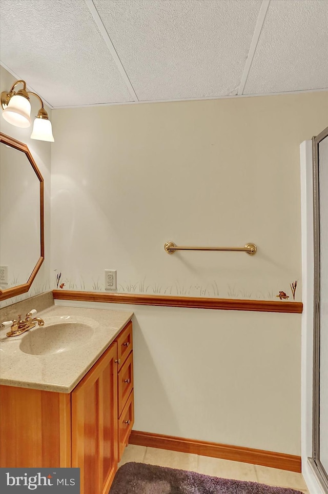 615 Beinhower Rd, Etters, PA 17319 - bathroom with vanity, tile patterned floors, and a textured ceiling