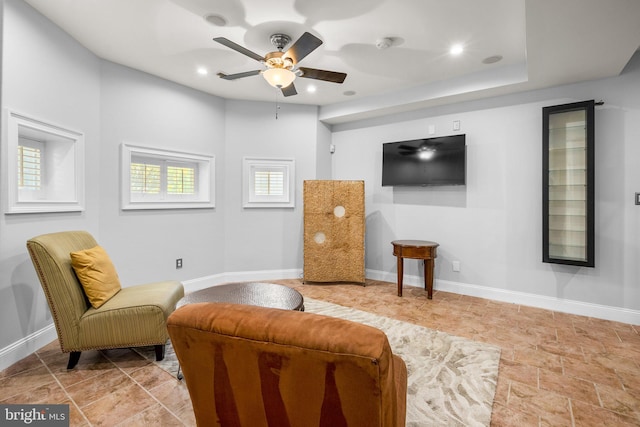 1125 K St NE, Washington, DC 20002 - living area with ceiling fan and recessed lighting