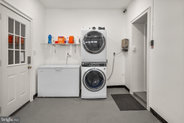 1125 K St NE, Washington, DC 20002 - washroom featuring estacked washer and dryer