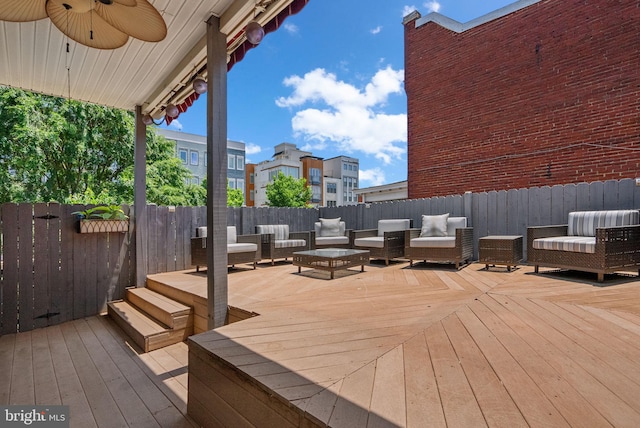 1125 K St NE, Washington, DC 20002 - deck featuring outdoor lounge area and ceiling fan