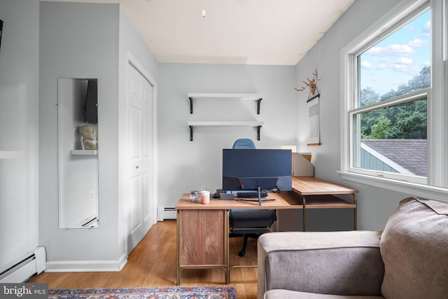 148 Reservoir Rd, Hopewell, NJ 08525 - home office with baseboard heating and wood finished floors