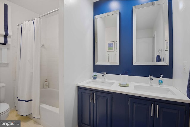 15508 Summer Grove Ct, Gaithersburg, MD 20878 - bathroom featuring double vanity and shower / bathtub combination with curtain