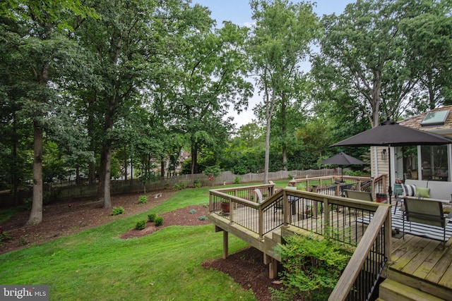 15508 Summer Grove Ct, Gaithersburg, MD 20878 - fenced backyard featuring a deck and view of wooded area