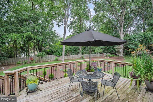 15508 Summer Grove Ct, Gaithersburg, MD 20878 - deck with a fenced backyard and outdoor dining area