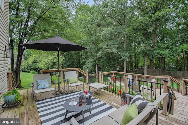 15508 Summer Grove Ct, Gaithersburg, MD 20878 - wooden deck with an outdoor living space and view of scattered trees