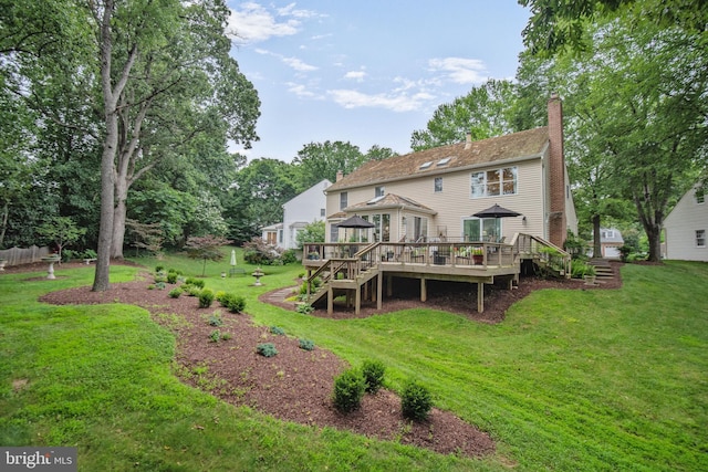 15508 Summer Grove Ct, Gaithersburg, MD 20878 - back of house featuring a gazebo, a deck, a chimney, and stairway