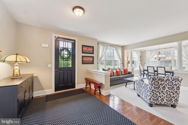 231 Caleb Dr, West Chester, PA 19382 - foyer entrance featuring a chandelier and hardwood / wood-style flooring