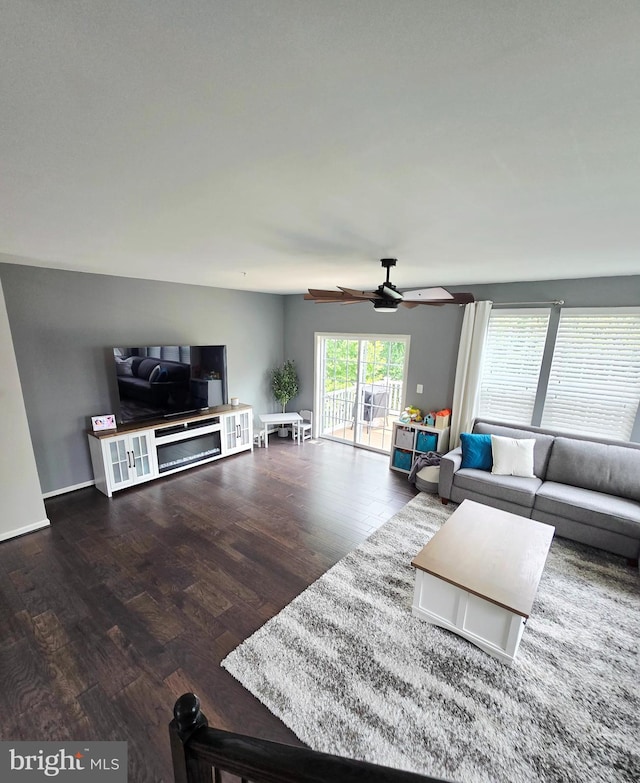 921 Sandy Run Rd, Baltimore, MD 21220 - living room featuring ceiling fan and wood finished floors