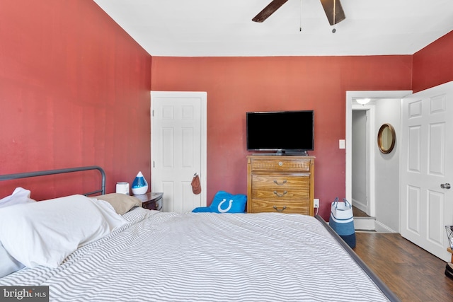 3567 Joyce St, Philadelphia, PA 19134 - bedroom with wood finished floors and a ceiling fan
