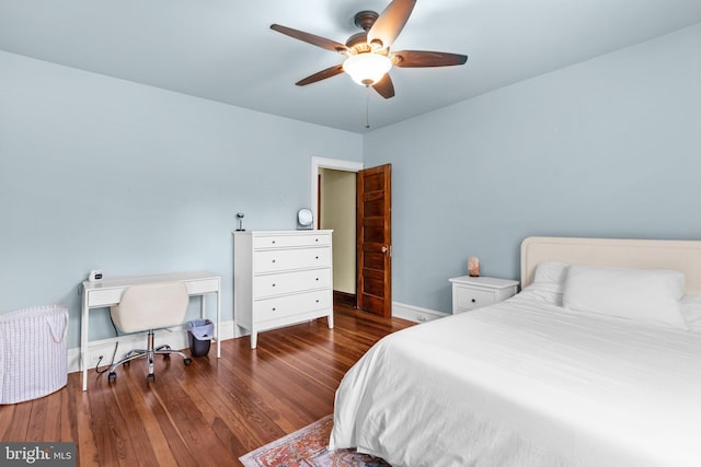 101 Cliff Ter, Wyncote, PA 19095 - bedroom with wood finished floors and ceiling fan