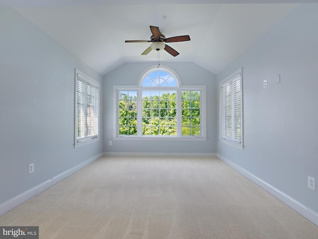 7730 Terraview Ct, Hanover, MD 21076 - spare room featuring a ceiling fan, lofted ceiling, and carpet