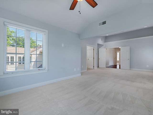 7730 Terraview Ct, Hanover, MD 21076 - spare room with carpet flooring, vaulted ceiling, and a ceiling fan