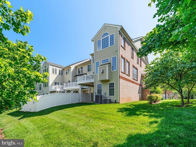 7730 Terraview Ct, Hanover, MD 21076 - back of house featuring brick siding and a wooden deck