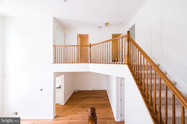 202 Park Knl, Princeton, NJ 08540 - stairway with wood finished floors and baseboards