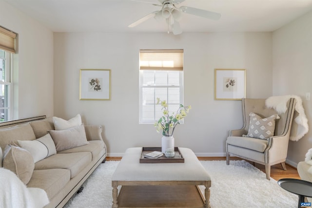 324 NW 8th St, Charlottesville, VA 22903 - living room with wood finished floors and a ceiling fan