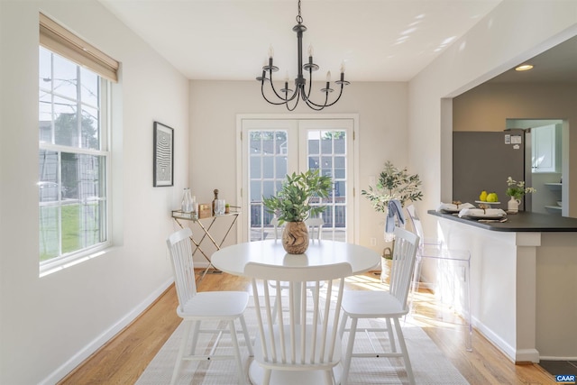 324 NW 8th St, Charlottesville, VA 22903 - dining space featuring plenty of natural light, a chandelier, and light wood-style flooring