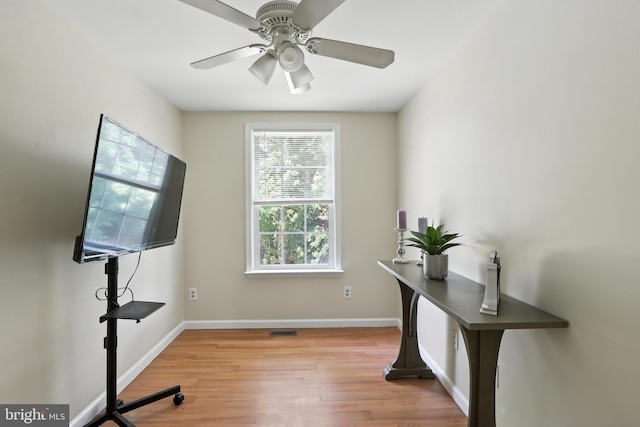 810 Regis Ct, Halethorpe, MD 21227 - unfurnished office featuring wood finished floors and a ceiling fan