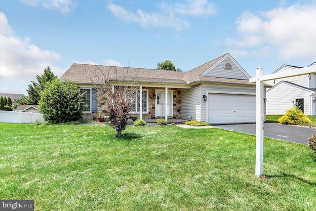60 Joan Dr, York, PA 17404 - single story home featuring driveway, a garage, a porch, and stone siding