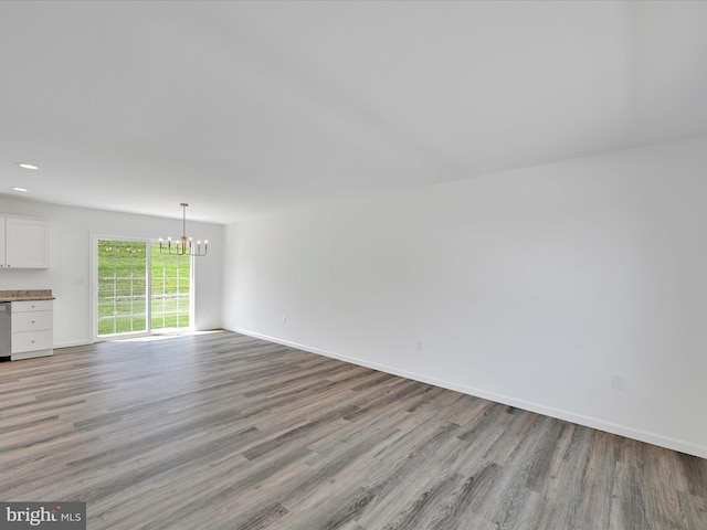 566 Monocacy Trl, Spring Grove, PA 17362 - unfurnished living room featuring a chandelier, light wood-style flooring, and recessed lighting